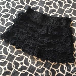 Black layered Lacey shorts